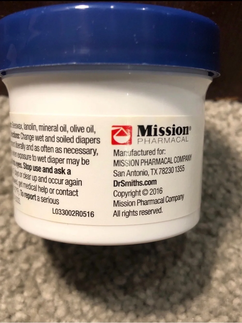Dr. Smith's Quick Relief Diaper Rash Ointment Zinc Oxide Moisture Shield, 2oz